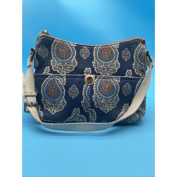 Spartina 449 Handbags - Spartina 449 Bag Purse Daufuskie Island Linen Leather Blue Orange Paisley *Read